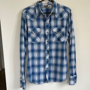 Men’s Pearl Snap Salt Valley Western Shirt - Size Medium